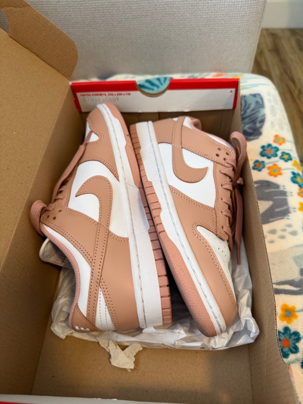 Nike Low-Top Sneakers in Blush Pink and White
